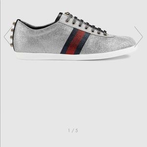 Glitter Web sneaker with studs